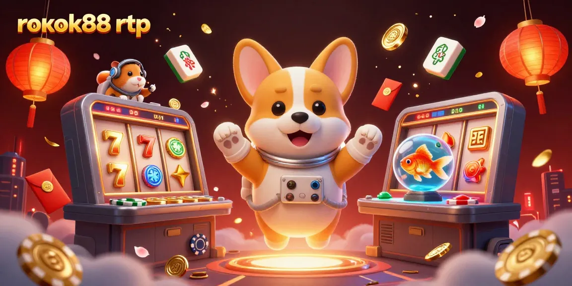 Experience excitement with rokok88 rtp in a vibrant casino scene featuring animated characters.
