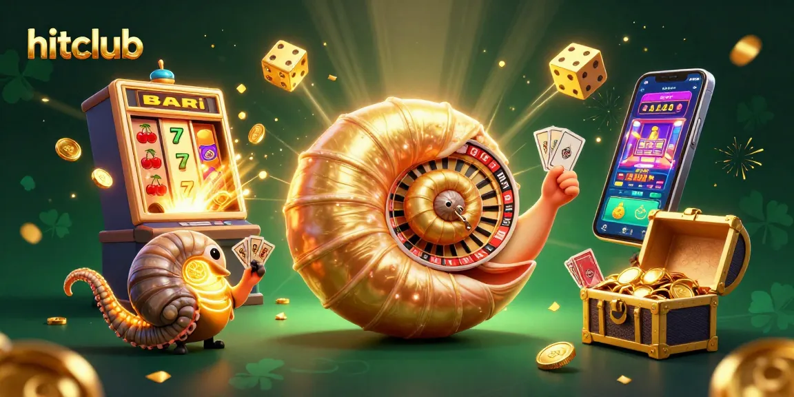 Win big with hitclub as a cartoon nautilus wields cards amid a jackpot explosion.