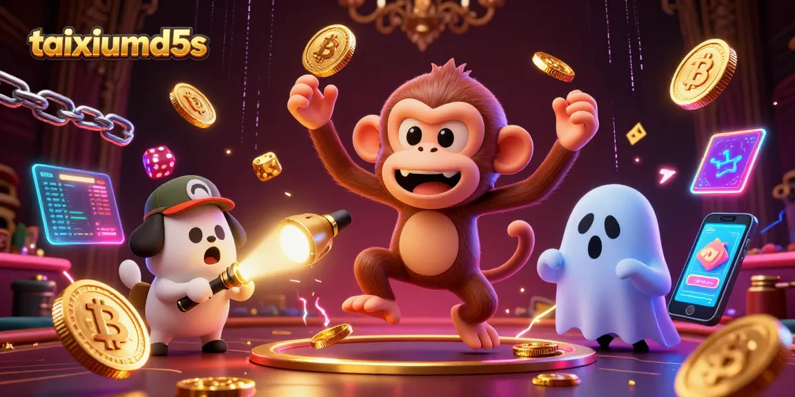 Experience taixiumd5s in a haunted casino with a playful ghost and crypto elements at play.