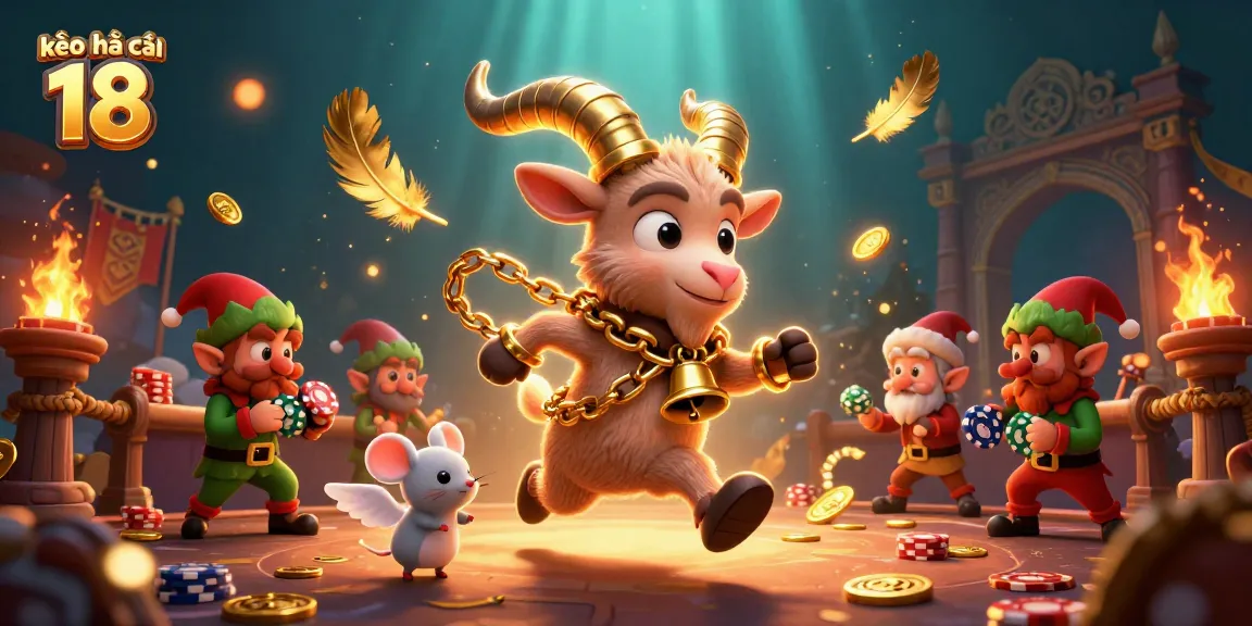 Engaging theme of kèo nhà cái 18 in a vibrant holiday-horror casino illustration featuring unique characters.