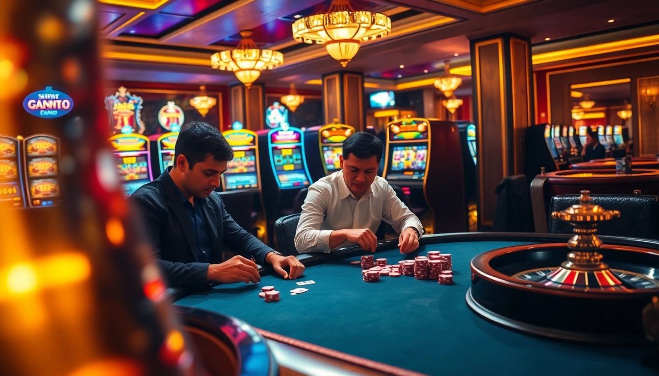 Experience thrilling gameplay at 69vn.gb.net with lively casino gaming scenes and excitement.