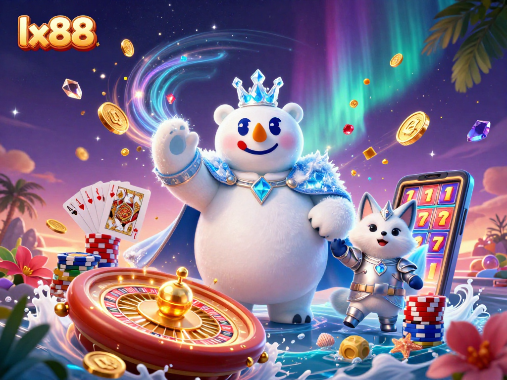 Experience the charm of lx88 with captivating casino action featuring a polar bear and fox.