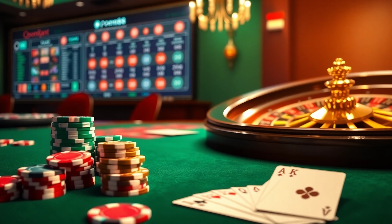 Experience the excitement of open88 with luxurious casino elements and vibrant gaming visuals.