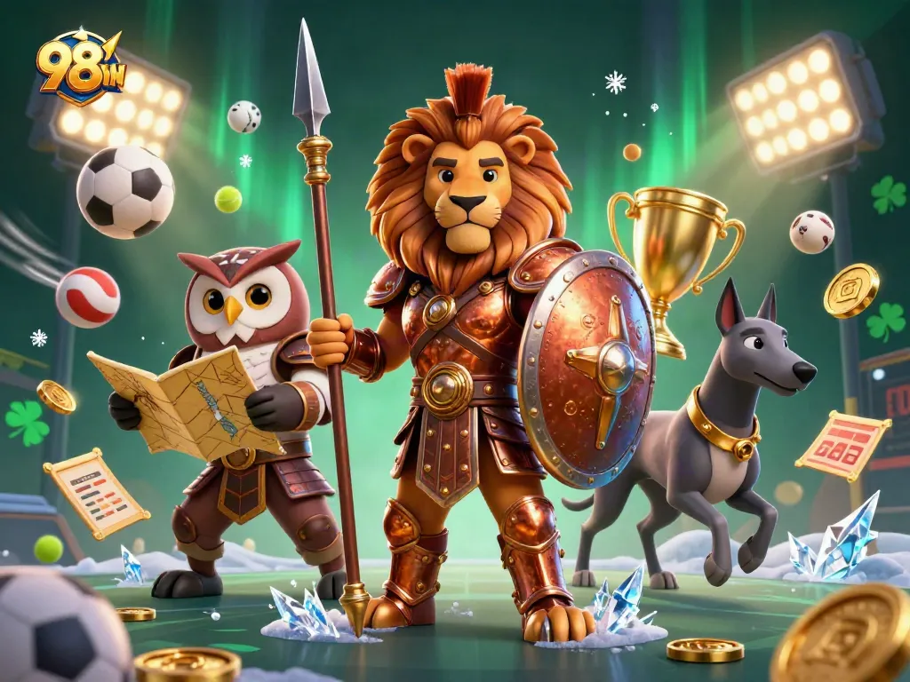 Experience thrilling gameplay with 98WIN's dynamic sports betting scene featuring iconic characters.