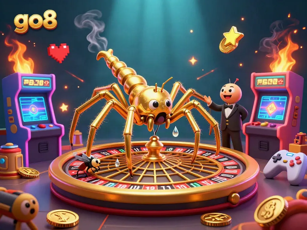 Spin and win with the go8 roulette wheel illustration, showcasing a lively casino scene.