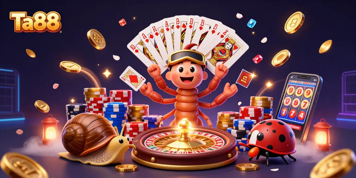 Experience thrilling gameplay with Ta88's unique casino characters and colorful game elements.