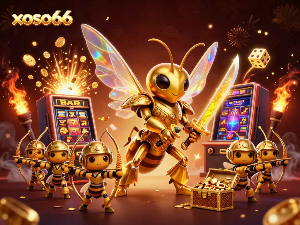 Engage with xoso66's virtual jackpot excitement featuring samurai hornet and casino elements.