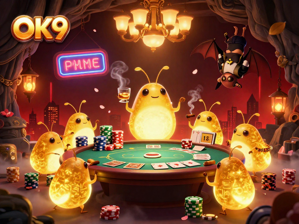 Engage in thrilling card games at OK9’s lively cave casino lit by charming glowworms.