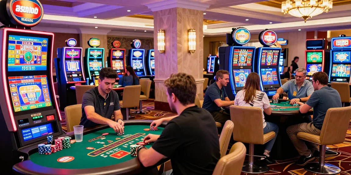Exciting gaming atmosphere at credit card casinos at https://troyuk.co.uk, showcasing players enjoying games with Mastercard.