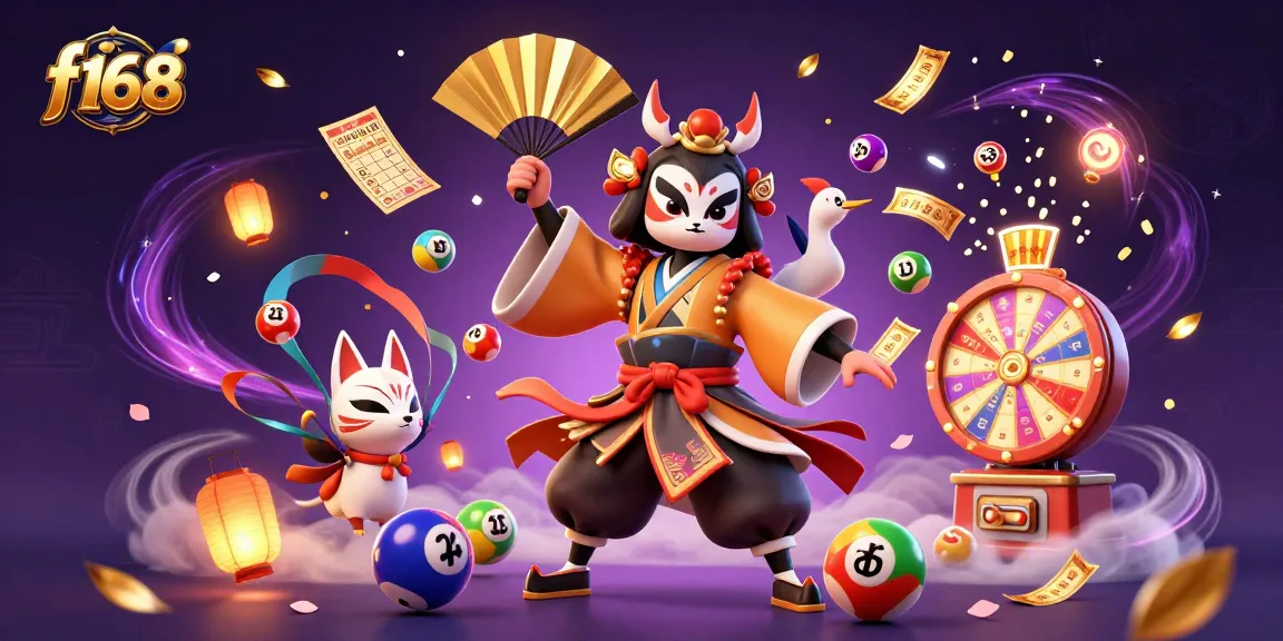 Engage in thrilling fun at f168 with a vibrant 3D casino-themed illustration featuring dynamic game elements.