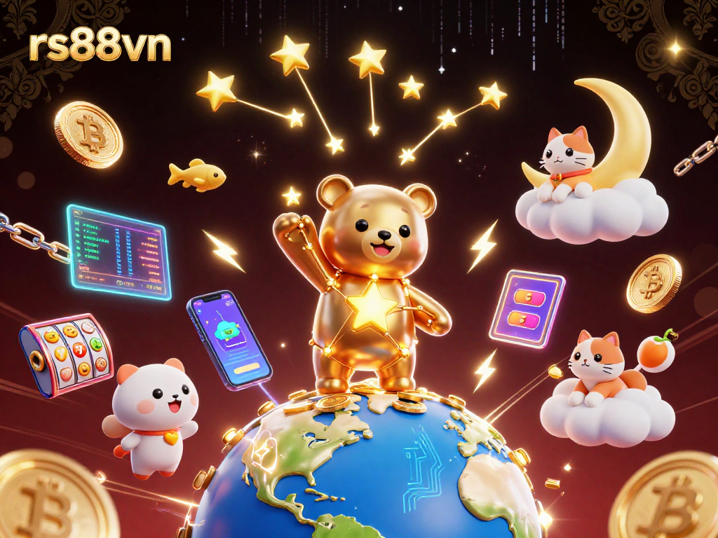Experience the excitement of rs88vn as golden coins and vibrant slot elements blend in a dazzling 3D scene.