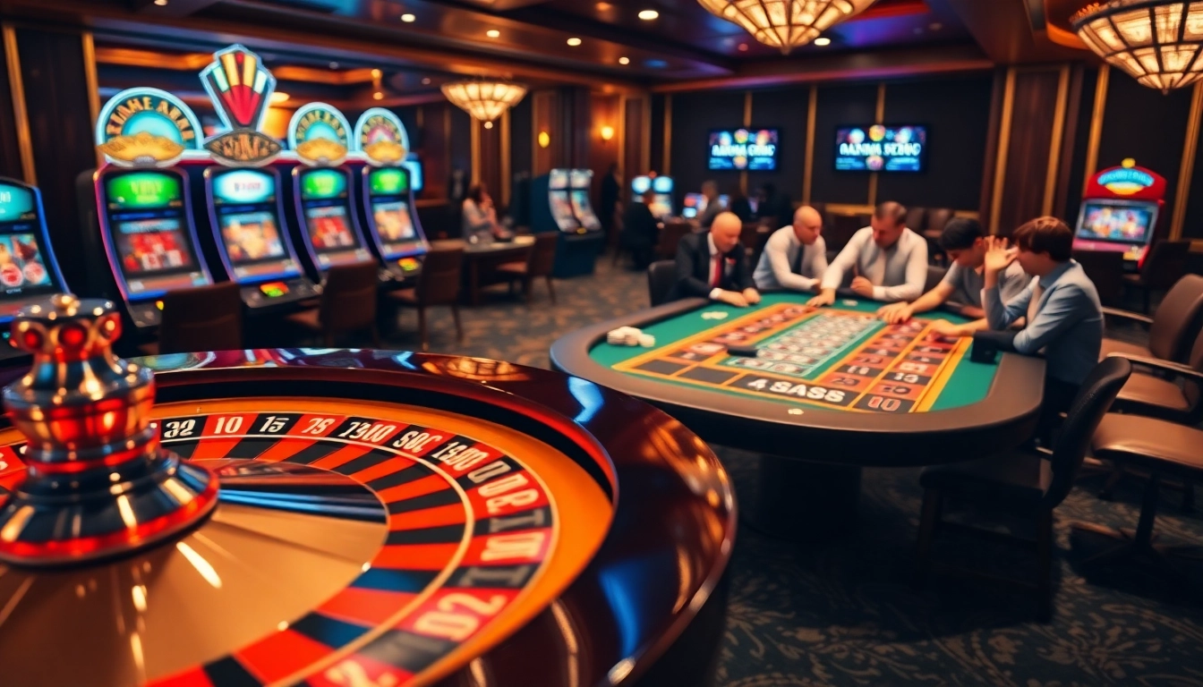 Cwin enhances your winning experience at a luxurious casino with poker tables and roulette wheels.
