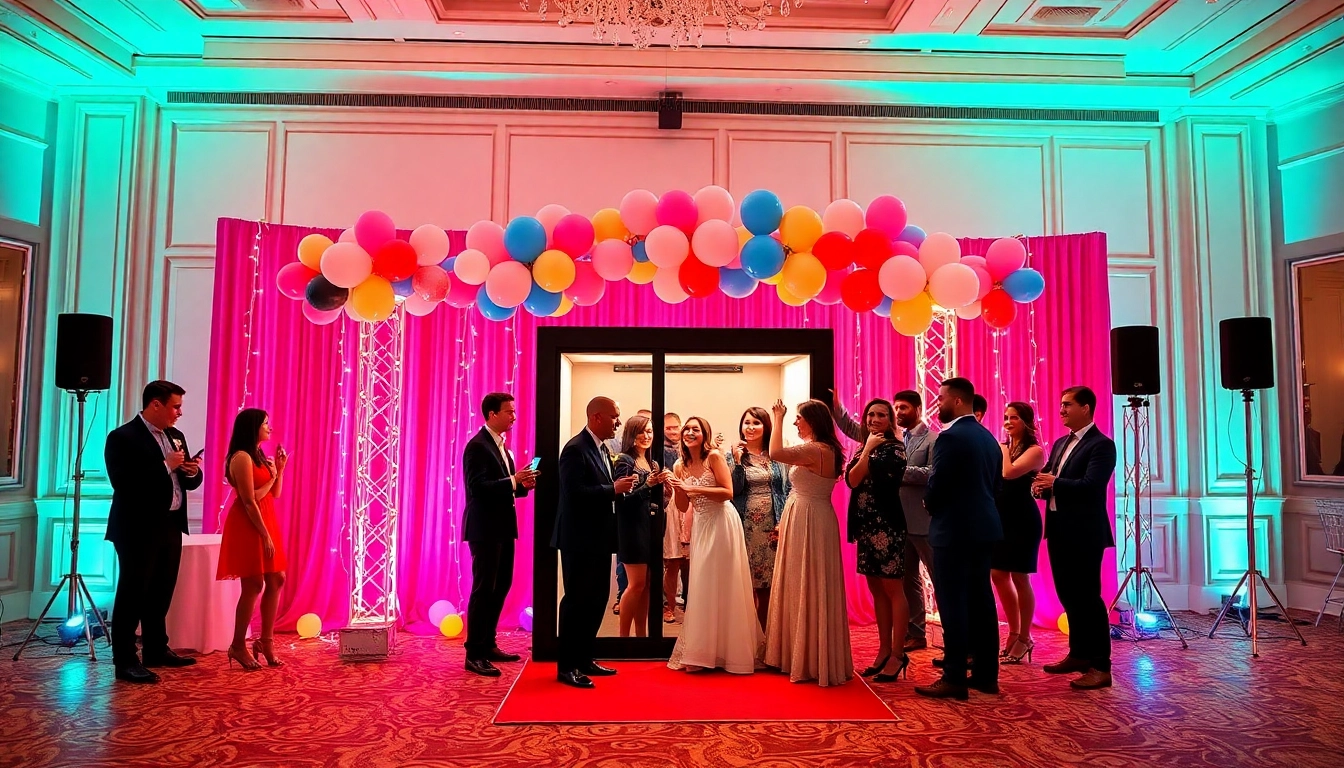 Exciting photo booth rental chicago experience with guests celebrating at a festive event.