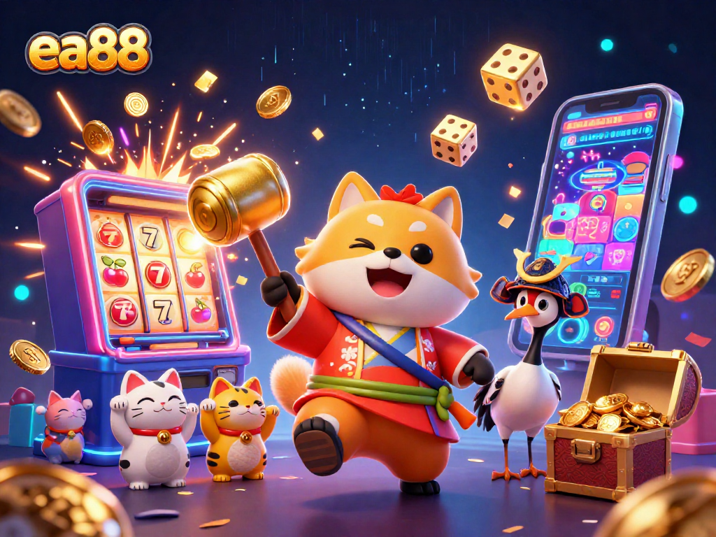 ea88 provides vibrant 3D casino excitement with cheerful characters and jackpot symbols.