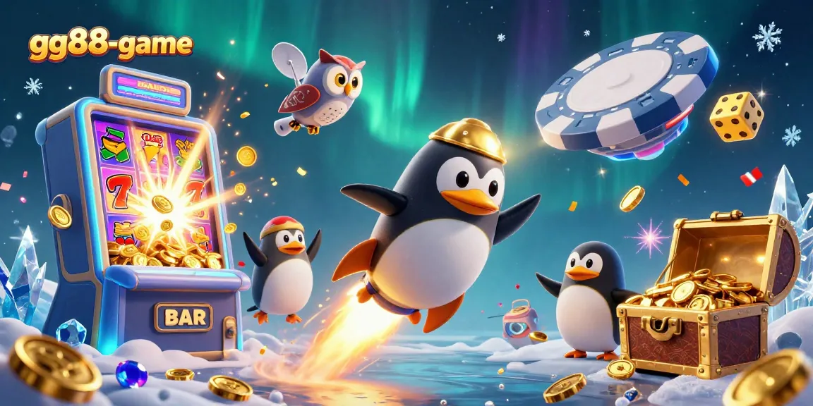 Experience excitement with gg88-game’s golden penguin soaring to a jackpot explosion in space!