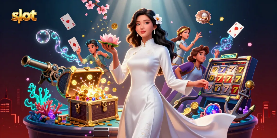 Spin the reels in this vibrant slot-themed digital casino scene.