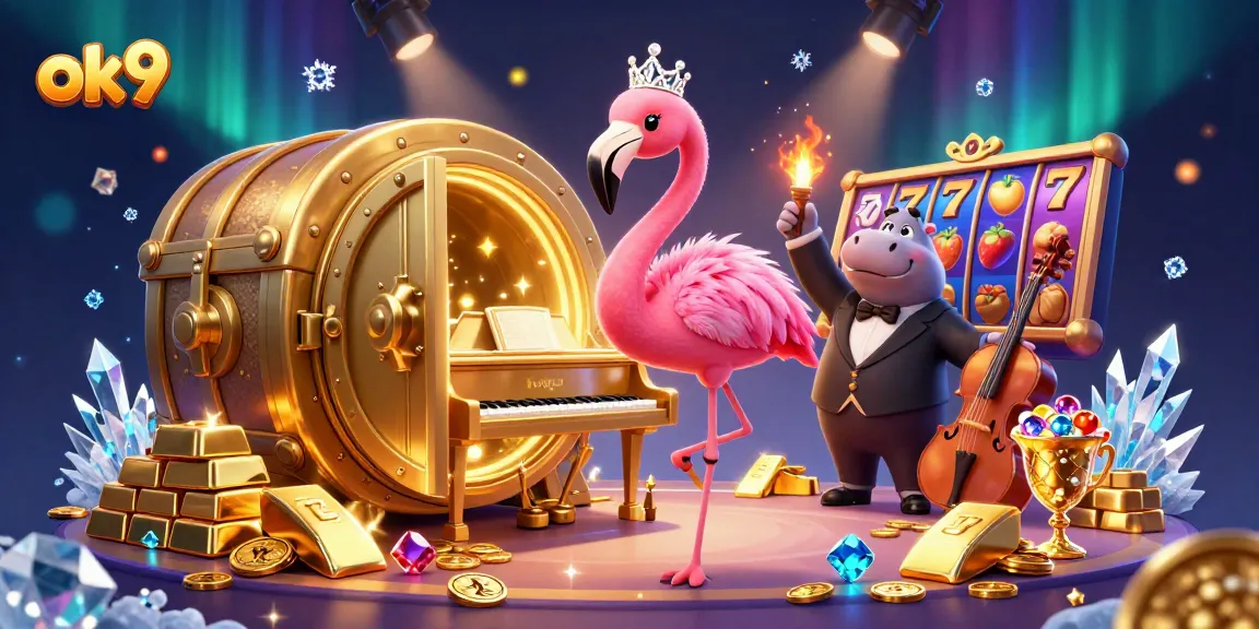 Experience the thrill of winning with ok9 as casino characters entertain in a vibrant setting.